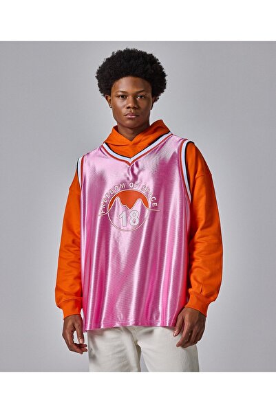 Freedom of Space 18 Jersey Hooded Sweatshirt Orange