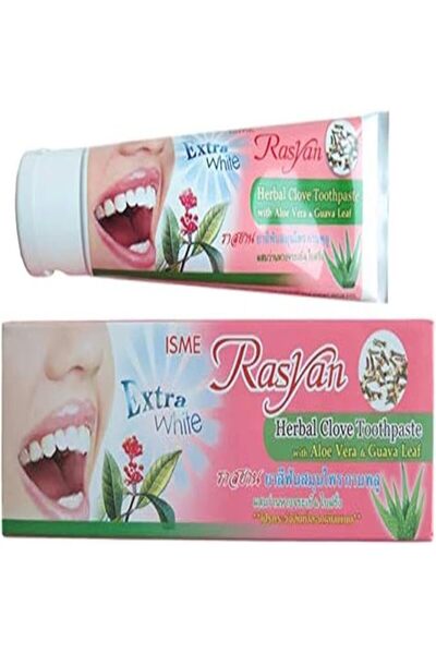 RasyanHerb معجون أسنان إزمي راسيان العشبي بنكهة القرنفل والصبار وأوراق الجوافة (30 جرامًا)
