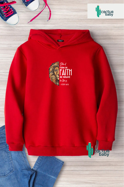 CACTUS COLLECTION Суитшърт с качулка Детски суитшърт с качулка 3-слоен памук Отпечатан отпред и отзад