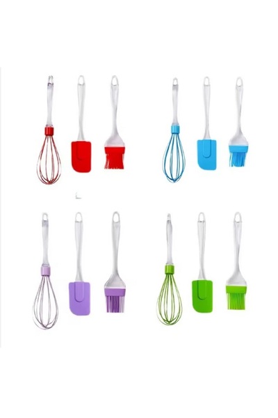 Hope مجموعة أدوات مطبخ سيليكون للخبز، مكونة من 3 قطع - ملعقة مسطحة صغيرة، ومل...