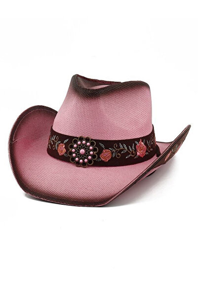 Giraffe Pălărie de cowboy Western din paie boemă Fedora