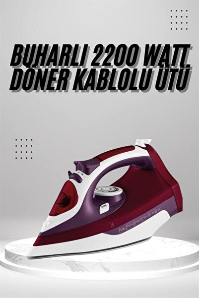 Toptan Bulurum Red 2200 Watt Shock Steam Iron with Ceramic Soleplate