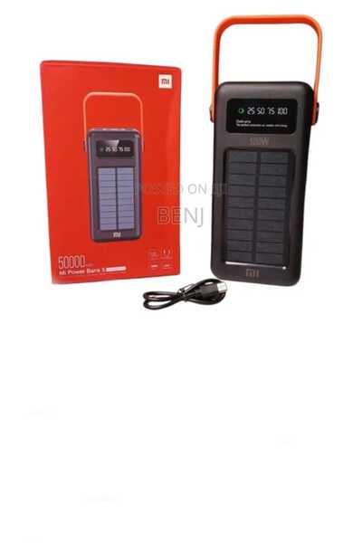 Generic 50000 mAh Mi Solar Power Bank Outdoor Portable Fast Charge External Battery 4 USB Port