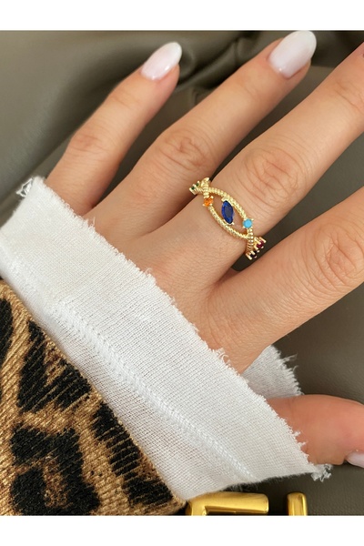 Pinery Jewels Minimal Stone Bottom Adjustable Women's Ring