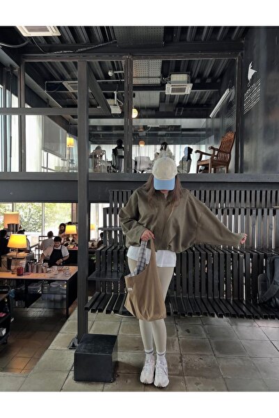 Ekim Store oversized Παλτό Crop Suede με πάτσους