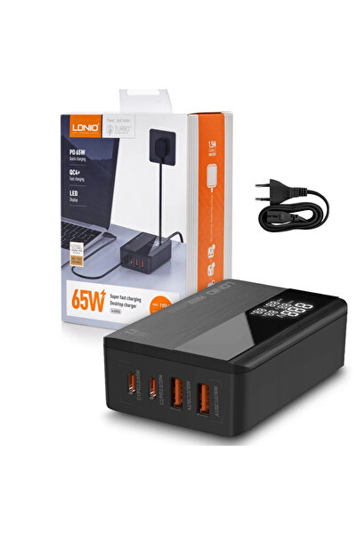 Mazen Store Telecommunications منصة-شحنLDNIO-بقوة-65-واط-منفذين USB-منفذين Type