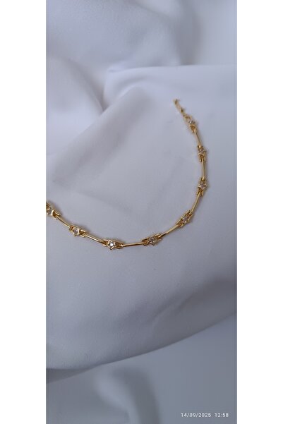 ARİ TAKI Gold Steel Bracelet with Star Stones