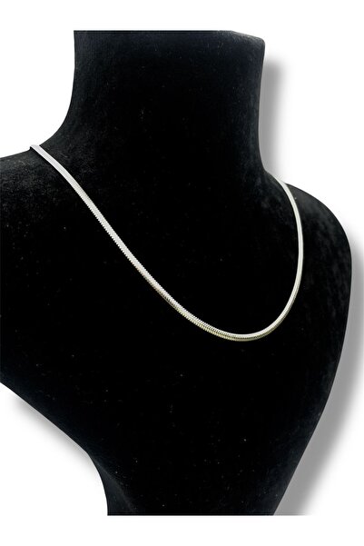 ASİL SİLVER ONLİNE 925 Ayar Gümüş 3,2 mm İtalyan Balık Sırtı Yılan Model Koly...