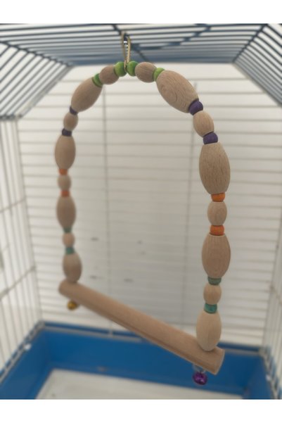 Wooden Bird أرجوحة خشبية متوسطة الحجم للببغاوات