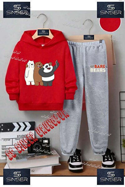 SS SİNSER Детски унисекс комплект от 3 части „PANDAS SELFIE” с качулка и спец...