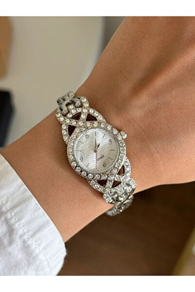 RoseandRoses ساعة يد نسائية من كوينسي ستون فضية (مينا أبيض)