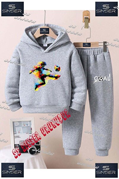 SS SİNSER Children's Unisex Special Printed Hooded Tracksuit Set with the Tex...