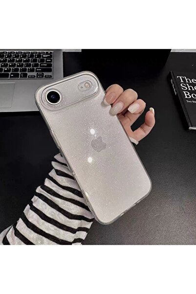 EDELFU iPhone 17 AİR (2025) Simli Şeffaf Yumuşak Darbeye Dayanıklı Kalın Koru...