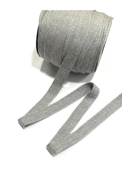 karantuhafiye Herringbone Cotton Ribbon / 2 cm (20 mm) / 5 Meters / Gray Gray