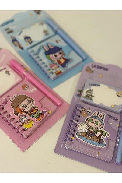 winingo LABUBU 3'LÜ OKUL SETİ - NOT DEFTERİ , KALEM VE YAPIŞKANLI NOTLUK