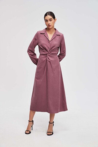 Livia فستان نسائي متوسط ​​الطول بأكمام طويلة