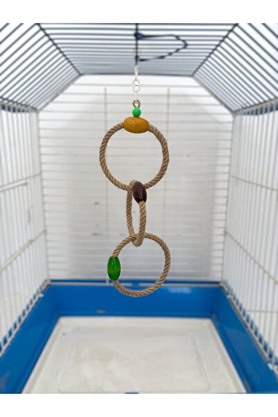 Wooden Bird Muhabbet 3 Halka Jüt İpli Tırmanma Oyuncağı