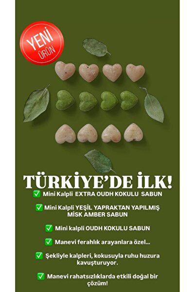 Sabuncu Hacı Mini Kalpli.Dekoratif Es-Sidre Orijinal Sidr Sidir Sabunu manevi terapi 3 Çeşit 3x4=12 Adet
