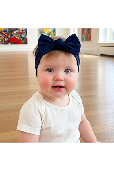 Babygiz Baby Girl Children's Bow-Tie Hairband, 100% Cotton Combed Cotton, Non-Slip, Ultra Flexible Soft Headband