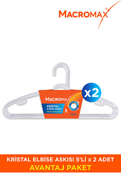MACRO MAX Kristal Elbise Askısı 5X2 10 Adet