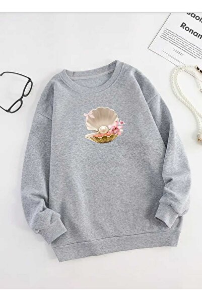 tkn your style Hanorac oversize unisex cu design cu imprimeu cu perle Istirite