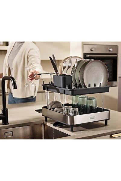 Genel Markalar Joseph Excel Paslanmaz Çelik 2 Katlı Bulaşıklık, Gri