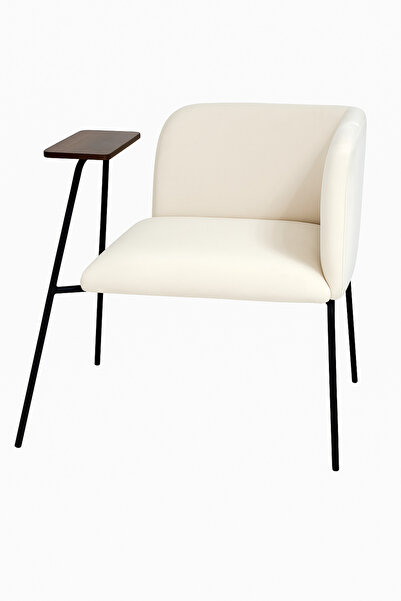 rexa كرسي مخملي عصري مع طاولة جانبية، 76×67×64 سم