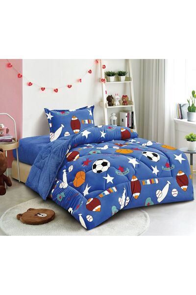 Red Rose 3-piece double-sided velvet fur children's bedspread for warm winter, quilt size 160*210