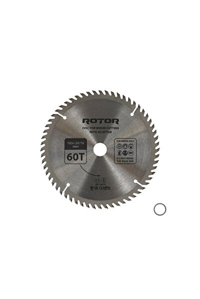 Rotor Daire Testere Bıçağı 185*20/16 adaptörlü 60T Ahşap kesme diski