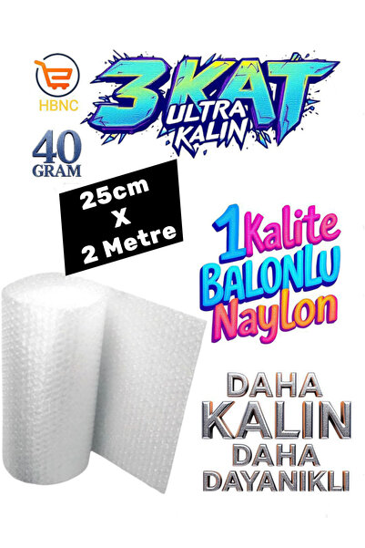 HBNC 40 Gram 25 cm X 2 Metre Balonlu Naylon Eşya Sarma Paketleme Patpat