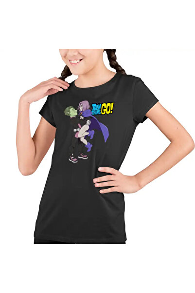 OEM Teen Titans Go Kids T-Shirt Beast Raven Fanart Girls