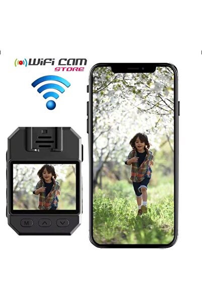 WİFİCAM Wifi Li Gece Görüşlü Ekranlı Yaka Kamerası V2