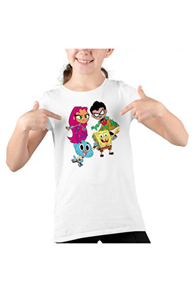 OEM Tricou Copii Fete Tineri Titani Gumball SpongeBob Robin Starfire