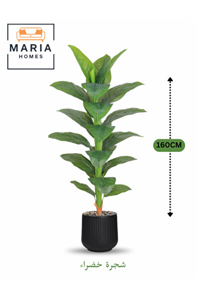 MARIA HOMES شجرة اصطناعية كبيرة ذات أوراق خضراء 160 سم - نبات داخلي مزخرف مع ...