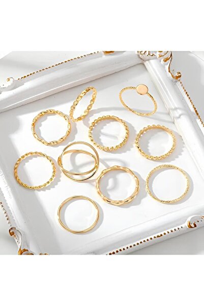 The Collection 10-Piece Combination Gold Ring Set