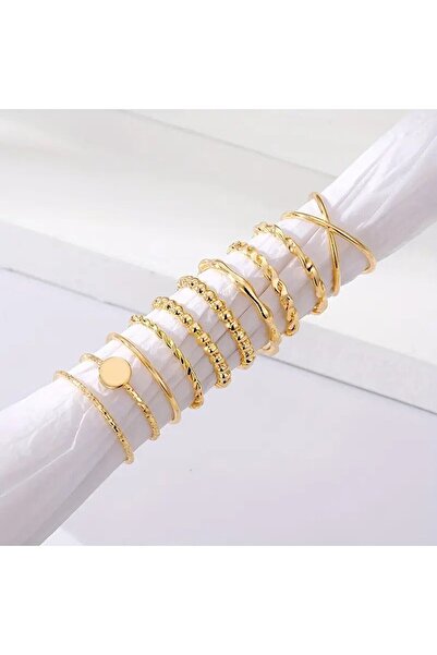 The Collection 10-Piece Combination Gold Ring Set