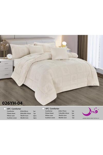Moon Winter bedspread for two people, velvet, embossed fur, 6 pieces, quilt size 230 x 250 cm