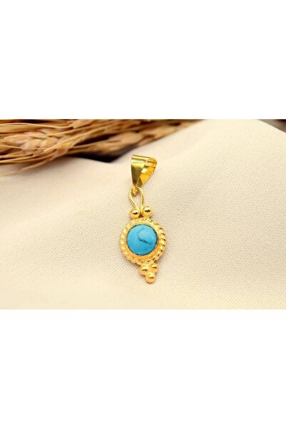 alpsilverart El İşi Doğal Turkuaz Taşlı 925 Ayar Gümüş Kolye | Minimal ve Şık...