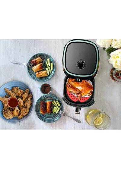 OEM Set of 2 mats for air fryer, diameter 23 cm, silicone, red, orange