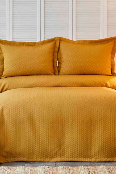 Karaca Home Charm Bold Hardal Tek Kişilik Yatak Örtüsü Seti