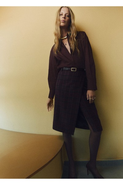 MANGO Woman Geniş kesim poplin gömlek