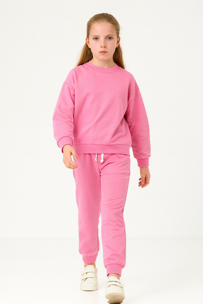 ESİLA KİDS طقم رياضي للفتيات من القطن بأكمام طويلة