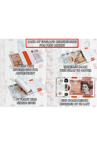 CARDLY Bancnote decorative 10 lire - 1 teanc Pentru jocuri, filme, TikTok