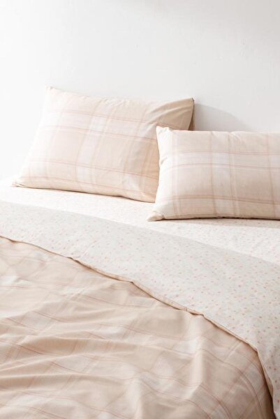 Madame Coco New Season Blanch Double Printed Duvet Cover Set - Beige