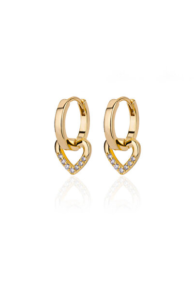 Choice أقراط E3124G-12 من الفولاذ المقاوم للصدأ على شكل قلب من الزركون للنساء...