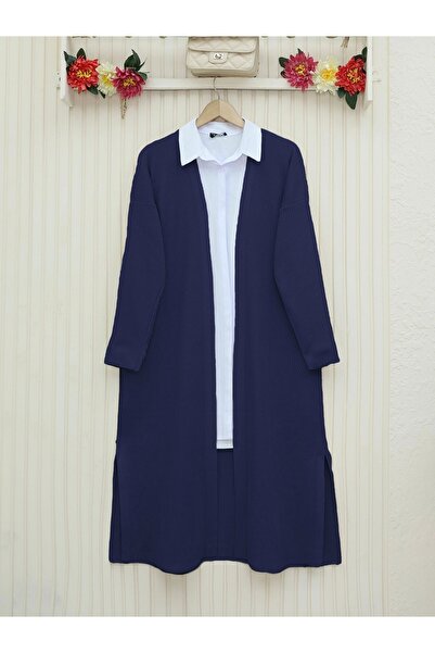 HİJABAYA Μακρύ πλεκτό πουλόβερ με σχισμές στα πλαϊνά