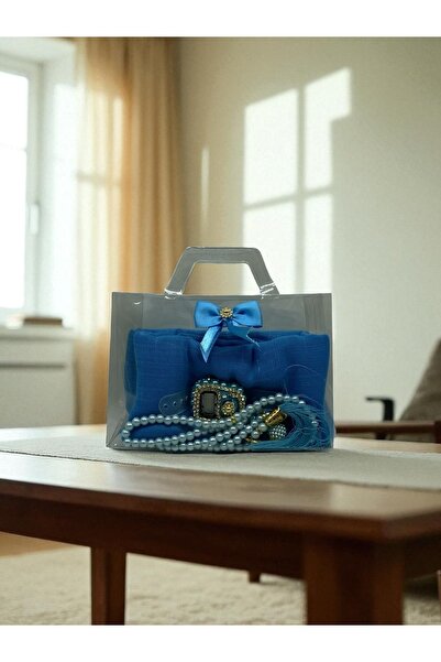 Hac AVM Çanta Görünümlü Kutulu Taşlı Zikirmatik, İnci Tesbih ve Şal Hediyelik...