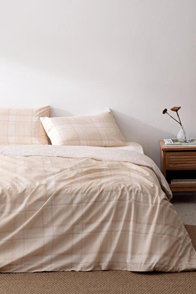 Madame Coco New Season Blanch Double Printed Duvet Cover Set - Beige