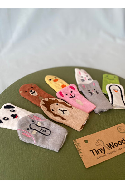 tiny wood Hayvanlar Alemi Parmak Kuklası – 10’lu Set, Eğitici Aile ve Çocuk Oyunları