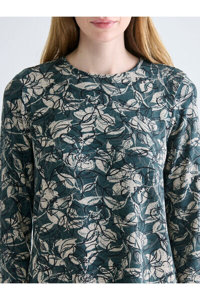 LC Waikiki Yeni Sezon Bisiklet Yaka Desenli Kadın Bluz